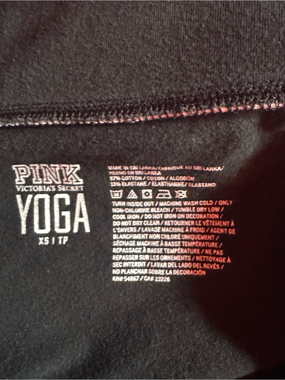 Victoria's Secret PINK Black Leggings with Pink Logo Waistband - Picture 2 of 2